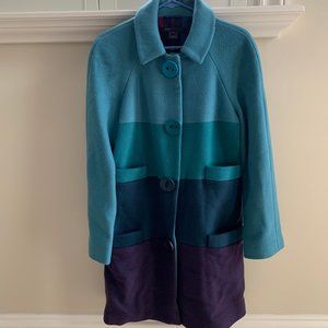 MARC JACOBS Wool Blend Color Block Coat Size M